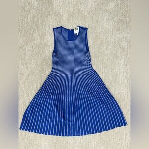 LIKE NEW! Milly Mini Blue and White Polka Dot Skater Style Dress